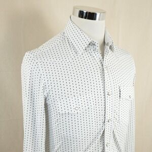Buttercloth Small Slim Fit Pearl Snap Western Shirt White Diamond Icy Cotton